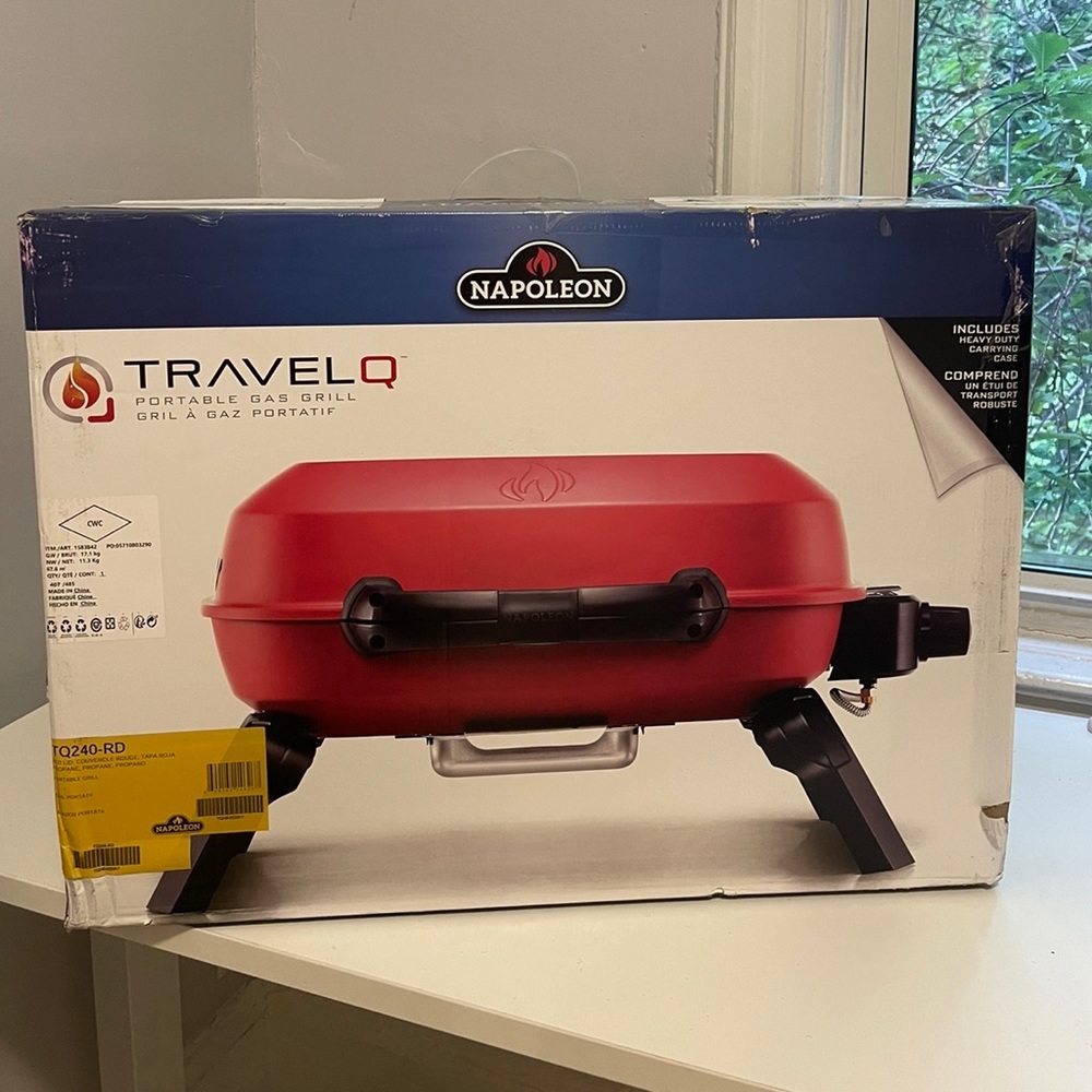 Napoleon TravelQ 240 Portable Propane Gas Grill, Red